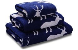 Stag Jacquard Towel Bale - Blue